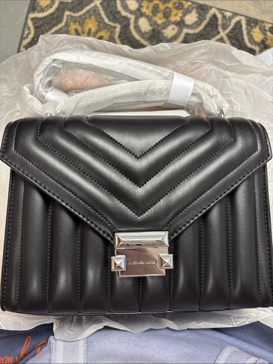Michael Kors Handbags - Michael Kors Whitney Black Quilted Leather Shoulder Satchel